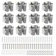 18Pcs Wall Mounted Stainless Steel Broom and Mop Holder Hanger Heavy, Grey
