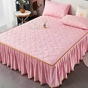 Bed Valance Skirt Fitted Bed Skirt Bedspread Coverlet Bed Sheet 180 * 200CM 200 * 220CM Dustproof Ruffle Individual/Double Bed Princess Sheets Ruffled Cotton Non Slip