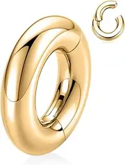 [AROWRO] 2G 0G 00G Septum Nose Ring Large Seamless Ear Weight Hoop Large Calibre Earrings for Stretched Ears Dangle Calibre Hanger Surgical Steel Plug Tunnel for Ear Women Men Lobe Stretching