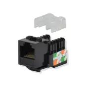 100 pack lot Keystone Jack Cat5e Black Network Ethernet 110 Punchdown 8P8C