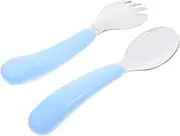 IWOWHERO Eating Cutlery Set for Boys and Girls Portable Toddler Forks Self-Feeding Spoons Dinnerware Sets