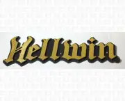 Schecter Amplification Hellwin Guitar Amp Gold+Black Plastic Name Badge Large