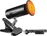 Reptile Tortoise Heat Lamp with 100W Terrarium Reptile Heat Bulb E27 Basking Lamp Adjustable Holder with Clip Pet Ceramic Infrared Heat Lamp Bulb for Lizards, Tortoise, Snake, Chicken, Puppies