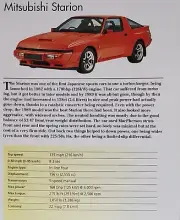 Mitsubishi Starion Car Picture Out of Print Spec Article Sheet Wall Art Decor
