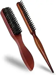 Anti-Static Quiff Roller Hair Brush Set for Men and Women - 2Pcs Boar Bristle Round Brush With Nylon Pin, Slick Back Teasing Smoothing Brush for Sleek Hair