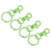 44mm Swivel Clasps Lanyard Snap Hook with Binder Ring for DIY Green, 4Pcs