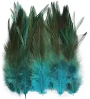 100PCS Saddle Hackle Rooster Feather for Crafts, 5-7 Inch Natural Pheasant Neck