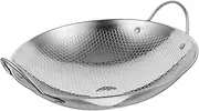 Amosfun Stainless Steel Griddle Wok Chinese Cooking Pot Stock Pot Metal Pan Easy to Clean