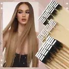 Tape In Real Remy Human Hair Extensions Thick Remi Full Head Skin Weft CLEARANCE