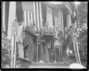 Charles A Lindenberg addressing the crowds on the Boston Common- 1927 Old Photo