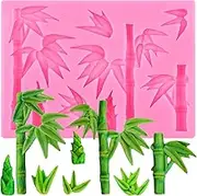 XMOLDNMS Bamboo Silicone Mold Bamboo Leaf Fondant Chocolate Molds for Cake Decoration Cupcake Topper Candy Paste Gum Chocolate Polymer Clay