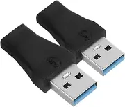 2pcs Type-c Adapter C to Cable Converter to c Adapter Male Type-c Connector Black