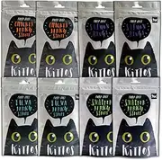 Kittos Cat Treat Multi Flavour - Chicken Jerky Strips, Salmon Rings, Tuna Jerky Strips, Snapper Jerky Strips for Cats and Kitten (Each Pack of 2)