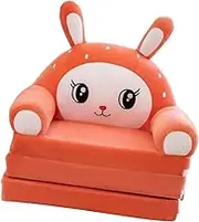 yuksok Kids Foldable Sofa Bed Armchair Convertible Sofa to Lounger Fold Out Sofa Chair Toddler Couch for Living Room Nursery Sitting, Orange