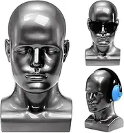 Peohud Male Mannequin Head, Professional Manikin Head, Bald Training Head for Display Wigs, Hats, Sunglasses, Headphone