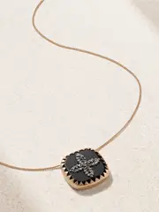 [Pascale Monvoisin] Pascale Monvoisin - Bowie 14 And 9-karat Rose Gold, Bakelite And Diamond Necklace - Black - One size One size Black