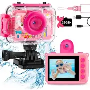 GKTZ Kids Waterproof Camera - Christmas Birthday Gifts for Girls Boys Underwater