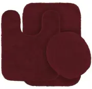 Kids Zone Home Linen 3 pc Solid Burgundy Bathroom Rug Set Bath mats Bath Set ...