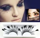 Women long Black Feather Mermaid Peacock Party Fake False Eyelashes Eye lashes