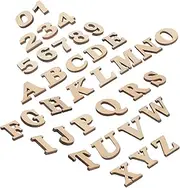 Sewroro DIY Scrapbook Kit 36pcs Unfinished Wood Numbers Letters Wood Alphabet for Craft Projects