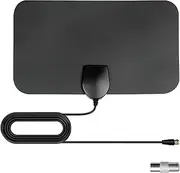 Verazquy TV Aerial Indoor, 4K TV Aerial Digital TV Antenna Indoor Amplified with 200+ Miles Long Range Reception, Coaxial Cable for Freeview TV Support Local HD TV 4K 1080P Other Resolutions Channel
