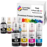 8 Pack (2BK,2C,2M,2Y) Compatible Ink for Epson T542 for Epson EcoTank Pro ET-16600 EcoTank Pro ET-5800