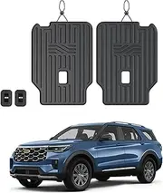 JOULARISE Kick Mats for 2020-2024 2025 Ford Explorer 6 Seats Captain Chairs SUV Car Accessories, All Weather TPE Seat Back Backrest Protector for Active ST Platinum (2020-2025 | for Explorer 6 Seats)