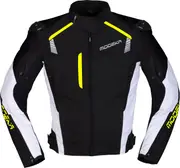 Modeka Lineos, textile jacket , color: Black/White/Neon-Yellow , size: XXL