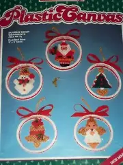 Distlefink Designs Holiday Hoop CHRISTMAS Ornaments Kit SANTA, SNOWMEN, ANGEL...