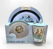 NEW Beatrix Potter PETER RABBIT Kids Multicolor 5pc Melamine Dinner Set