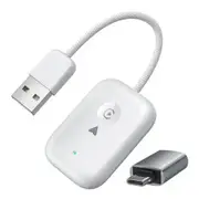 2 in 1 Wireless CarPlay Adapter iOS Android Auto USB, Type-C Dual Ports Wired to Wireless CarPlay Adapter(White)