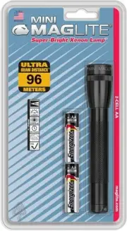 Maglite Mini Incandescent 2-Cell AA Flashlight, Black