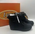 Lugz Women’s MARSELLA Black Wedge w/Fleece Hiker Boots Size 6 NEW in Box