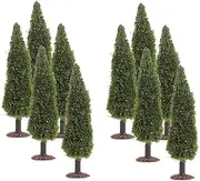 10pcs Mini Model Pine Tree Figurine Pine Multifunctional Carbon Powder Material Building Model Handmade Model Tree Powder Base Plant Model Christmas Table Decorations Green Plastic