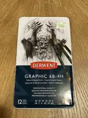 Derwent Graphic 6B-4H Medium Graphite Pencils - Set of 12 in Tin