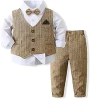 [Kimocat] Boys Formal Suits Gentleman Tuxedo Outfit Boys' Blazer Shirt and Pants Wedding Birthday Party Suit