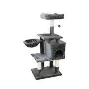 Catio 112cm Chipboard Flannel Cat Scratching Tree Abode - Black