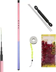 Telescopic Fishing Pole, Short Saltwater Rod, 94.49 Inches Portable Anti Slip Gear, Compact Casting Tool for Kayaking Lake Shore Boating Surf Backpacking Camping Dock Beach Trips