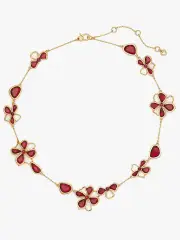 Floral Shimmer Station Necklace