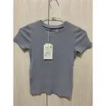 PULL&BEAR 短板上衣 灰藍色 白色