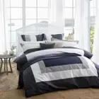 Madden Navy King bed Quilt Cover Set by Logan & Mason