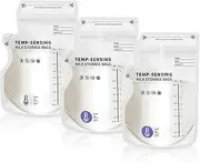 Breastmilk Storage Bag, 8Oz, Temp-Sensing Color Change, 120 Count Milk Storage Bags Breastmilk with Pour Spout, Milk Bag with Self Standing for Breastfeeding, No Leak for Freezer (120 Count)