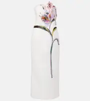 [Leo Lin] Leo Lin Rayna floral-appliqué cocktail dress UK 8 white