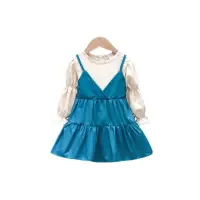 在飛比找momo購物網優惠-【Baby 童衣】任選 假兩件式雪紡洋裝 女童洋裝 可愛洋裝