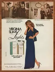 1981 Virginia Slims Lights Cigarettes Vintage Print Ad/Poster Retro 80s Wall Art