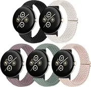 [Tovimall] 3 Pack Compatible with Google Pixel Watch Band for Women Men, Elastic Nylon Stretchy Breathable Strap Adjustable Wristband Replacement for Google Pixel Watch