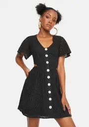 Night Too Down Button Up Dress