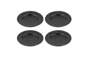 4PK Spencer Hammered 13cm Coaster Set Metallic Stainless Steel Drink Pad Black