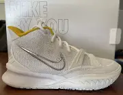 NIKE KYRIE 7 IRVING BY YOU ID White Yellow Size Is 9.5 Basketball Shoe