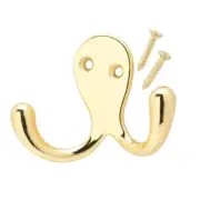 Bright Brass Double Robe Hook